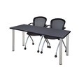 Kee Rectangle Tables > Training Tables > Kee Table & Chair Sets, 60 X 24 X 29, Wood|Metal|Fabric Top MT6024GYBPCM23BK